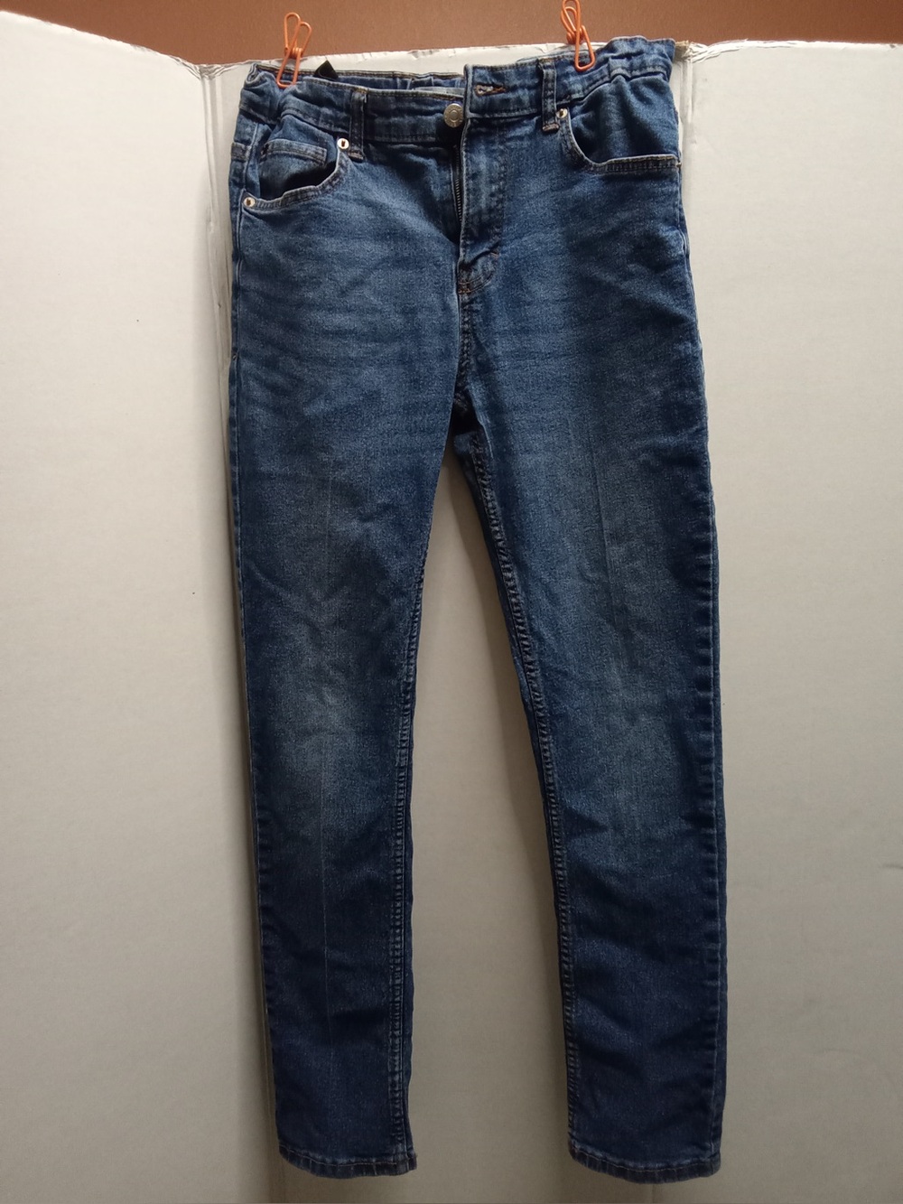 Calvin Klein Boys Jeans Size 18 Slim Straight Blue Denim Pants E1